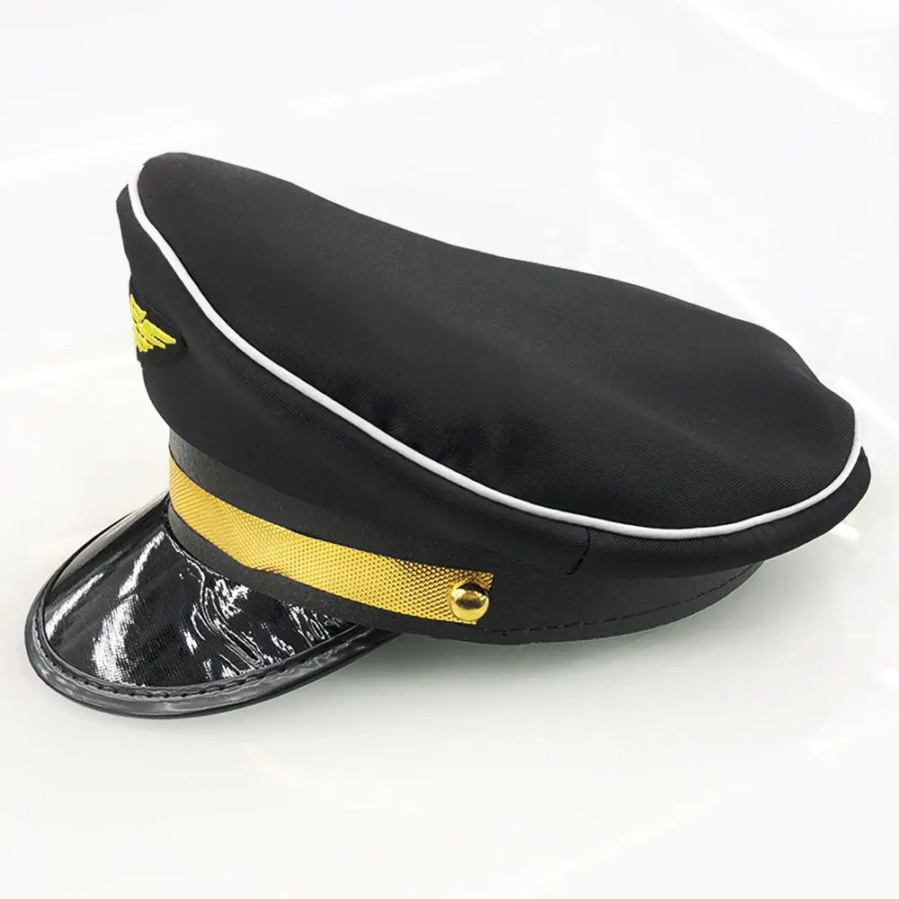 Военные морская шапка черный Крыло Кепка Капитана темно-морской шкипер Сейлор военные морская шапка костюм взрослых Лидер продаж