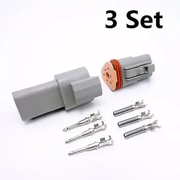 

3 Sets Deutsch 1.6 Waterproof Male/Female Waterproof 3 Pins Car Connector Plug