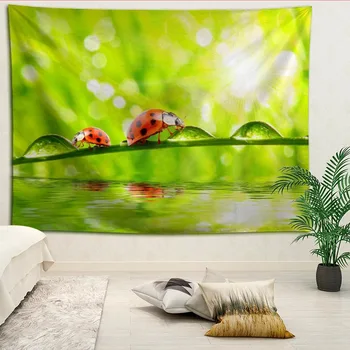

New arrival custom Ladybugs printing tapestry More Size home living room bedroom decorative wall blanket