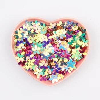

Matte White Transparent Crystal 10mm Five-finger Flower Sequins Paillettes Sewing Wedding Craft Women Garments Accessories 20g