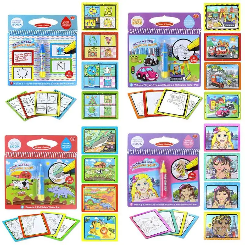 Kids Educational Toys Water Drawing Book Reusable Magic 