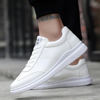 

2019 Mens Casual Shoes Unisex Sneakers Pu Leather Waterproof Flats Shoes Male Balck White Shoes Women Zapatillas Hombre Mujer