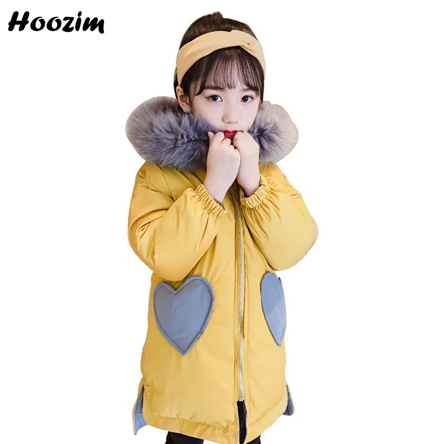 

Winter Long Jacket For Girls 10 11 12 Years Cool Yellow Faux Fur Cap Parka Children Fashion Kids Outerwear Casual Coat For Girls