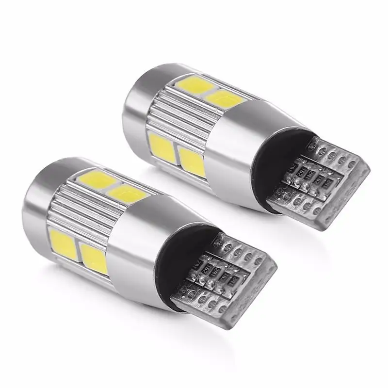 2 шт. T10 W5W Canbus без ошибок 10 SMD 5630 Светодиодный светильник, Wedge Bulb высокое Мощность светодиодный Стоянкы Автомобилей автомобиля туман светильник автомобильный габаритный фонарь 12V