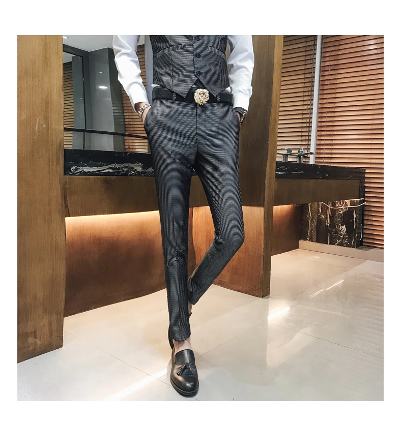 Осенний Новый костюм брюки мужские высококачественные брюки мужские тонкие подходящие мужские брюки 28-35 размер