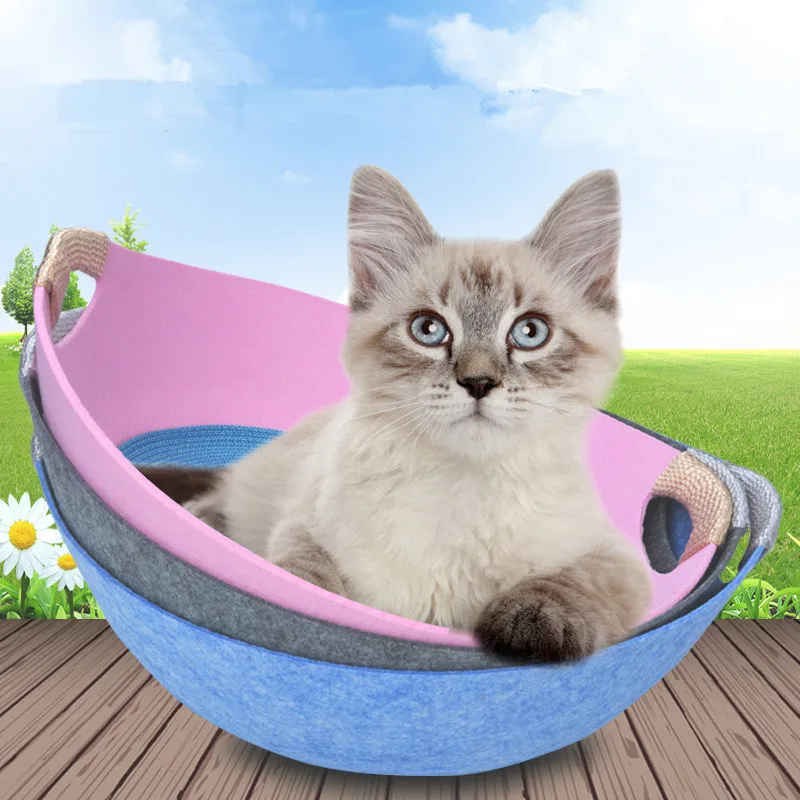 Title 1, pet Cat bed house summer cat bed pet felt nest ...
