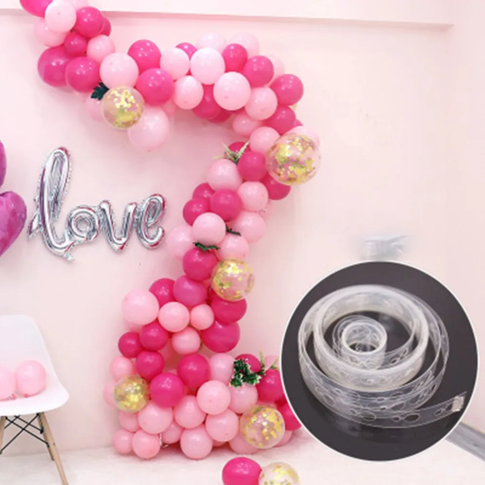 

5M Creative Balloon Chain Connect Strip Transparent PVC Tape Arch Garland Decoration Balloons Wedding Party Backdrop Decor