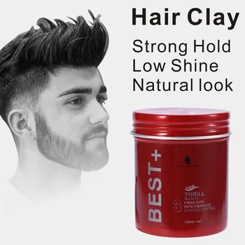 

Strong Hold Gel For Men Hairstyles Long lasting Dry Type Balsam Oil Professional Fluffy Hair Pomade Wax Mud Cream Hair Styling