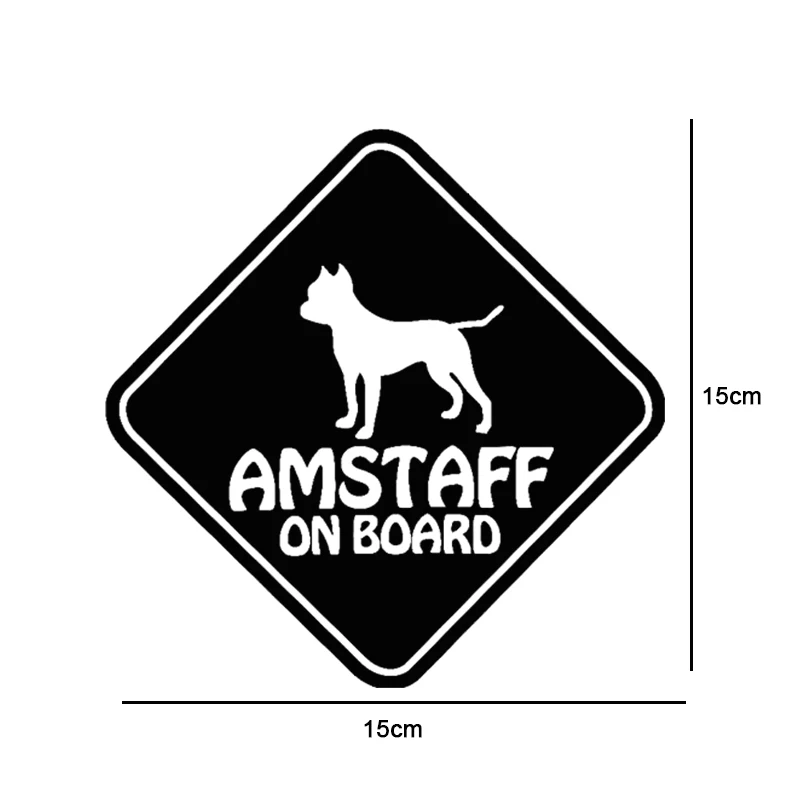 15CM15CM Car Sticker 3D AMSTAFF ON BOARD PET DOG Car Decal Motorcycle Reflective Vinyl Car Styling Sticker BlackSiverLaser (6)