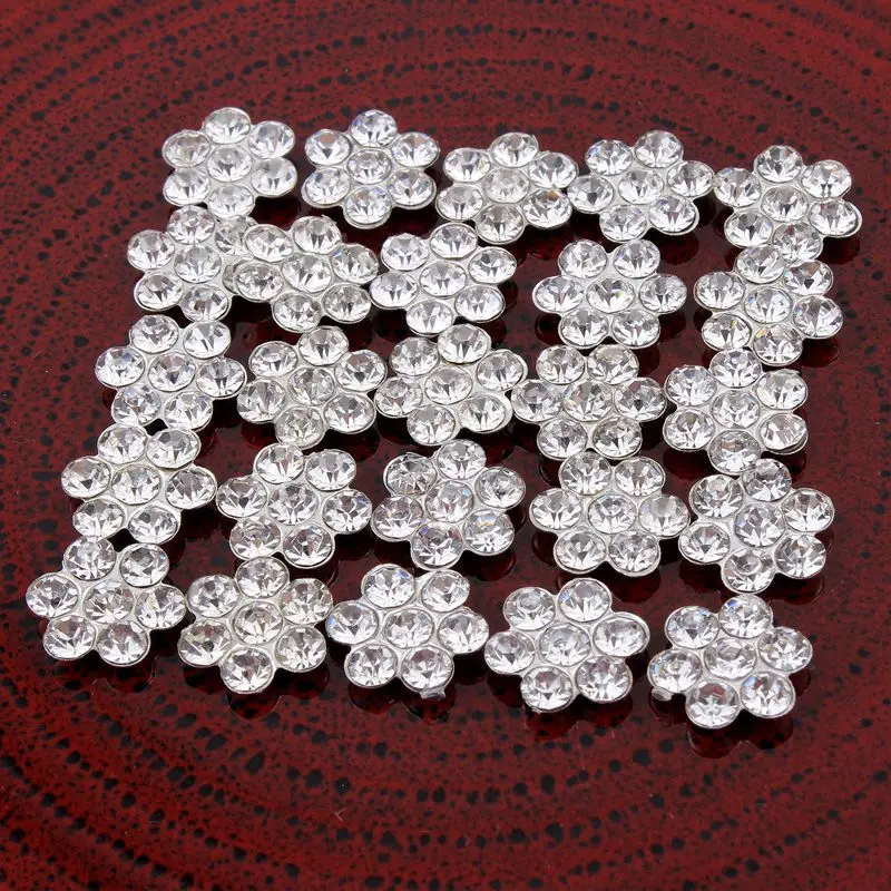 50pcs 11MM Crystal meatl Rhinestone Button Alloy rhinestone Buttons in