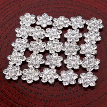 

50pcs 11MM Crystal meatl Rhinestone Button Alloy rhinestone Buttons in silver And Gold Flat Back Embellishments RMM267