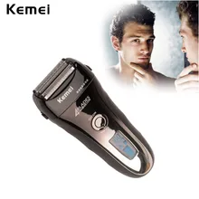 Kemei KM-5598 100-240 В Портативный ЖК-Цифровой Дисплей Быстрая Зарядка 1.5 H Поршневые Бритвы 100% Моющейся Электробритвы Бритвы путешествия