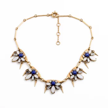 

Accessories Flower Choker Necklace Blue Pink Transparent Perfume Women Vintage Necklace