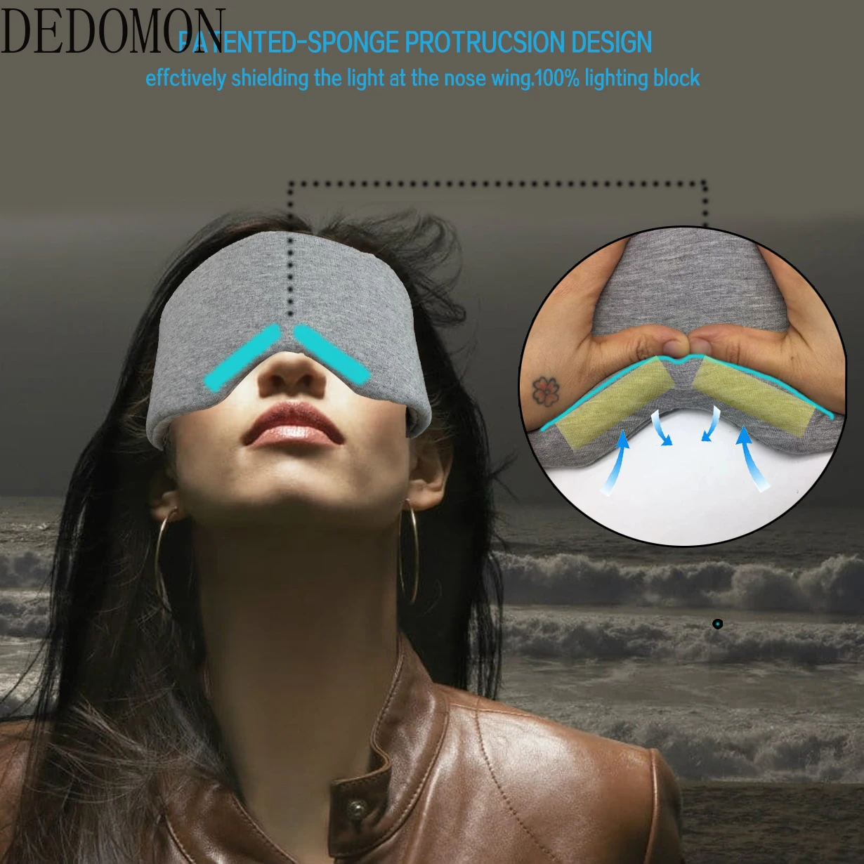 

Sleeping Mask Eyepatch Soft Eye Sleep Mask Manta Modular Adjustable 3D Breathable Travel Relaxing Sleeping Aid Blindfold