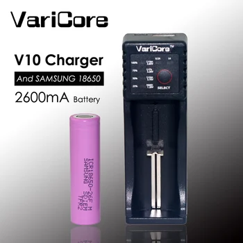 

New VariCore V10 1.2V 3V 3.7V 3.85v 4.35v 18650 18340 26650 18500 nik lithium battery Charger+ 2600mAh battery