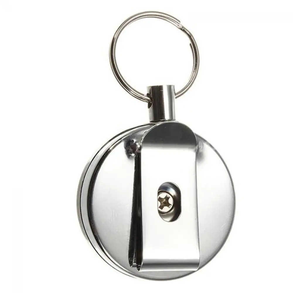 

1PC Metal Retractable Key Chain Stainless Steel Recoil Ring Belt Clip Pull Card Badge Holder Key Ring Unisex Jewelry Accessories