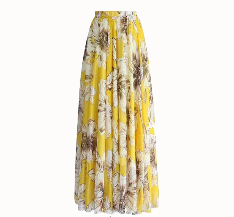 2018 новые летние модные Винтаж богемы шифон с цветочным принтом Для женщин Boho этаж