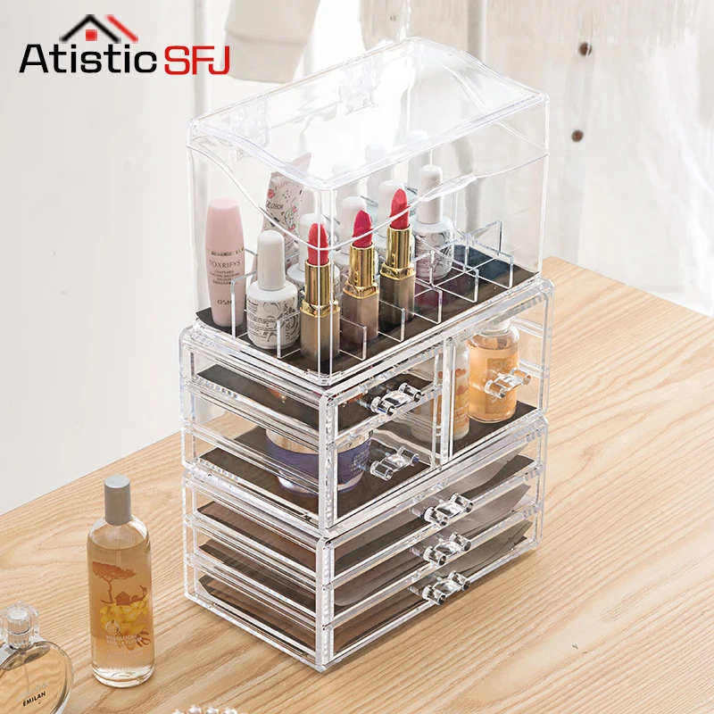 Atistic SFJ Makeup Organizer Storage Box Acrylic Make Up Organizer Cosmetic Organizer Makeup 