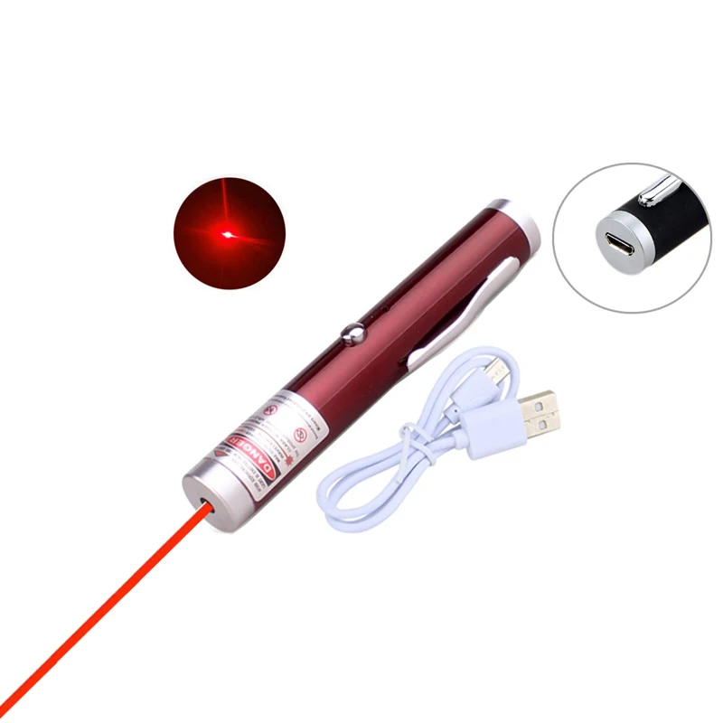 الليزر القلم USB شحن البسيطة المحمولة 5 ميجا واط 650nm مشرق نقطة واحدة 1000 متر الفلكي الليزر مؤشر
