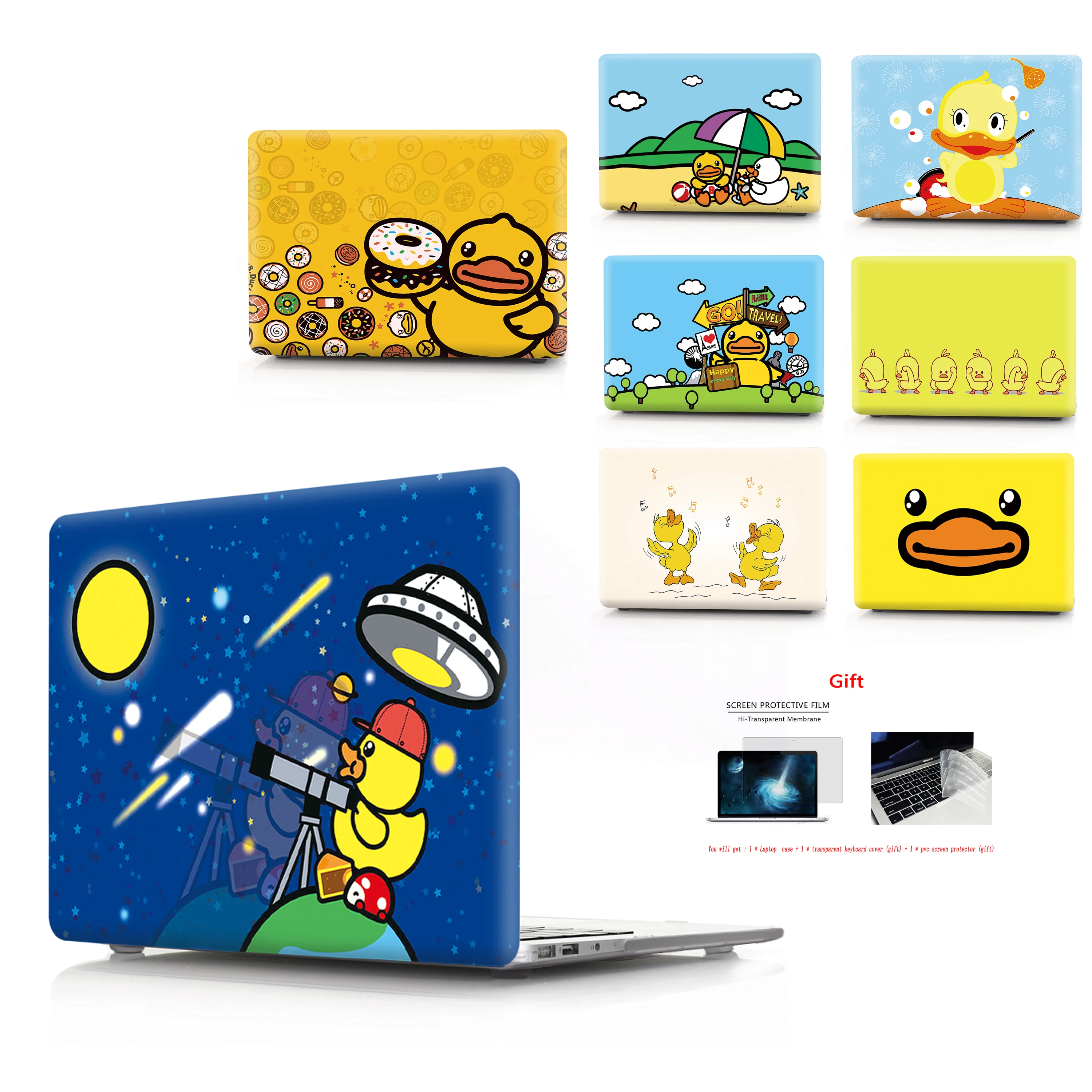 Чехол с изображением желтой утки для MacBook Air 13 retina Pro 11 12 13 15 для MacBook New Pro 13 15 New Air 13 с сенсорной панелью