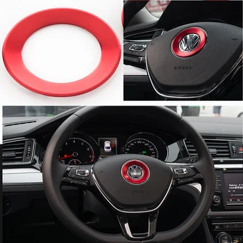 

Aluminum Car steering wheel interior decoration sticker for VK Volkswagen VW golf GTI R passat B5 B6 B7 Golf MK4 MK6 MK7 CC