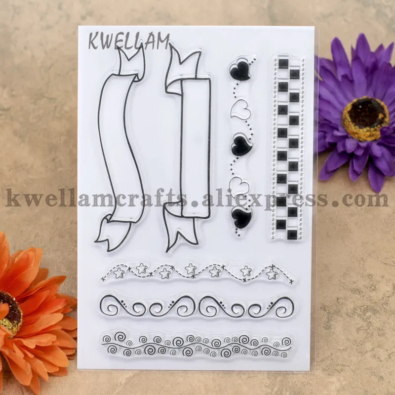 

Ribbon Heart Star Leaves Garland Scrapbook DIY photo cards account rubber stamp clear stamp transparent stamp 10x15cm KW7030123