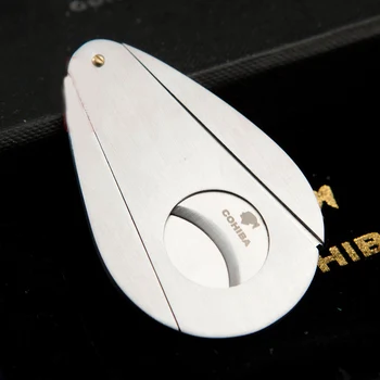 

New 1pcs COHIBA Double Blades Sharp Cigar Cutter Stainless Steel Pocket Gadgets Cigarette Knife Cuban Smoking Accessories c3301