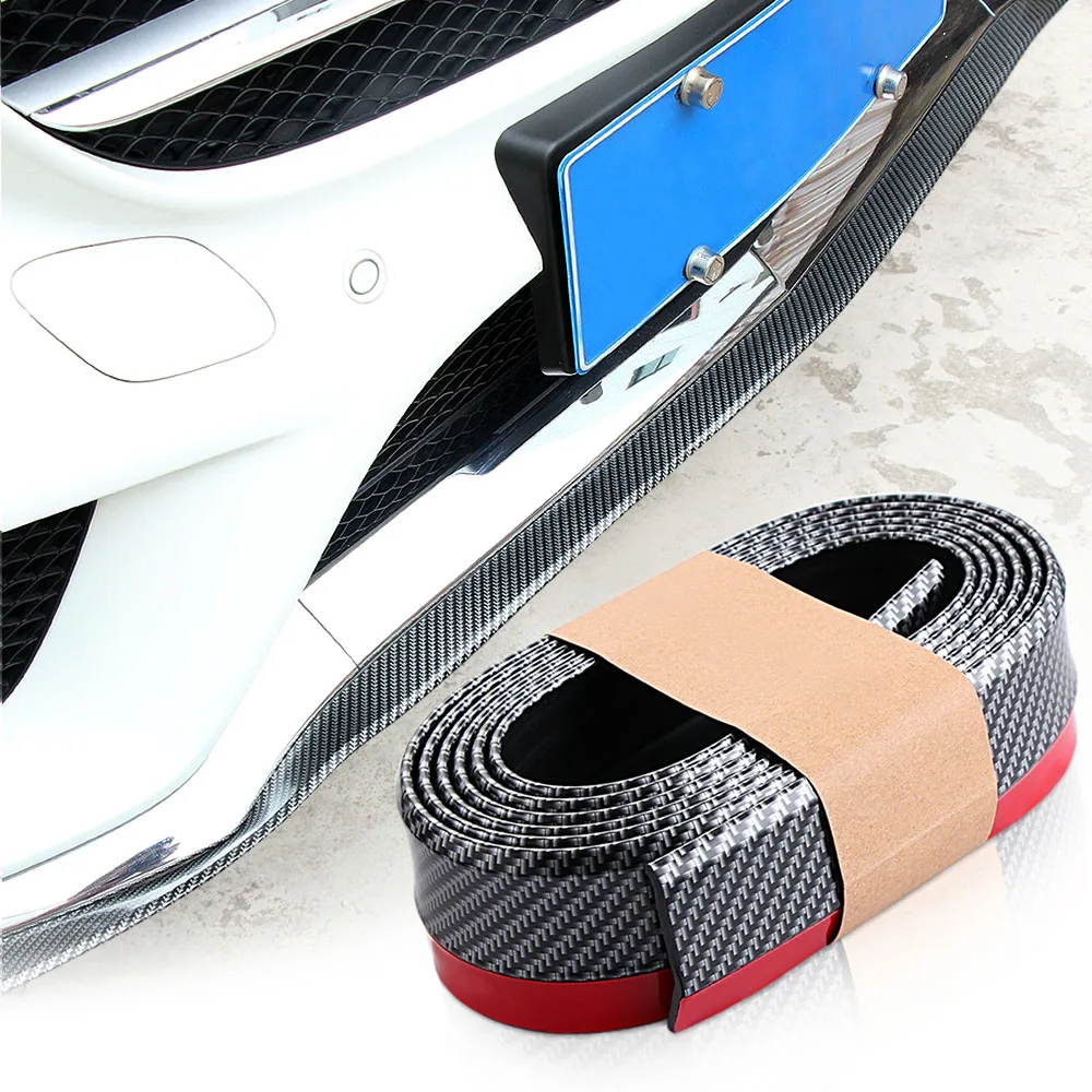 Universal 2.5M/Roll Car Styling TPVC Rubber Skirt Carbon Fiber Plating Anti-scratch Front Lip Bumper Decoration Accessories | Автомобили и