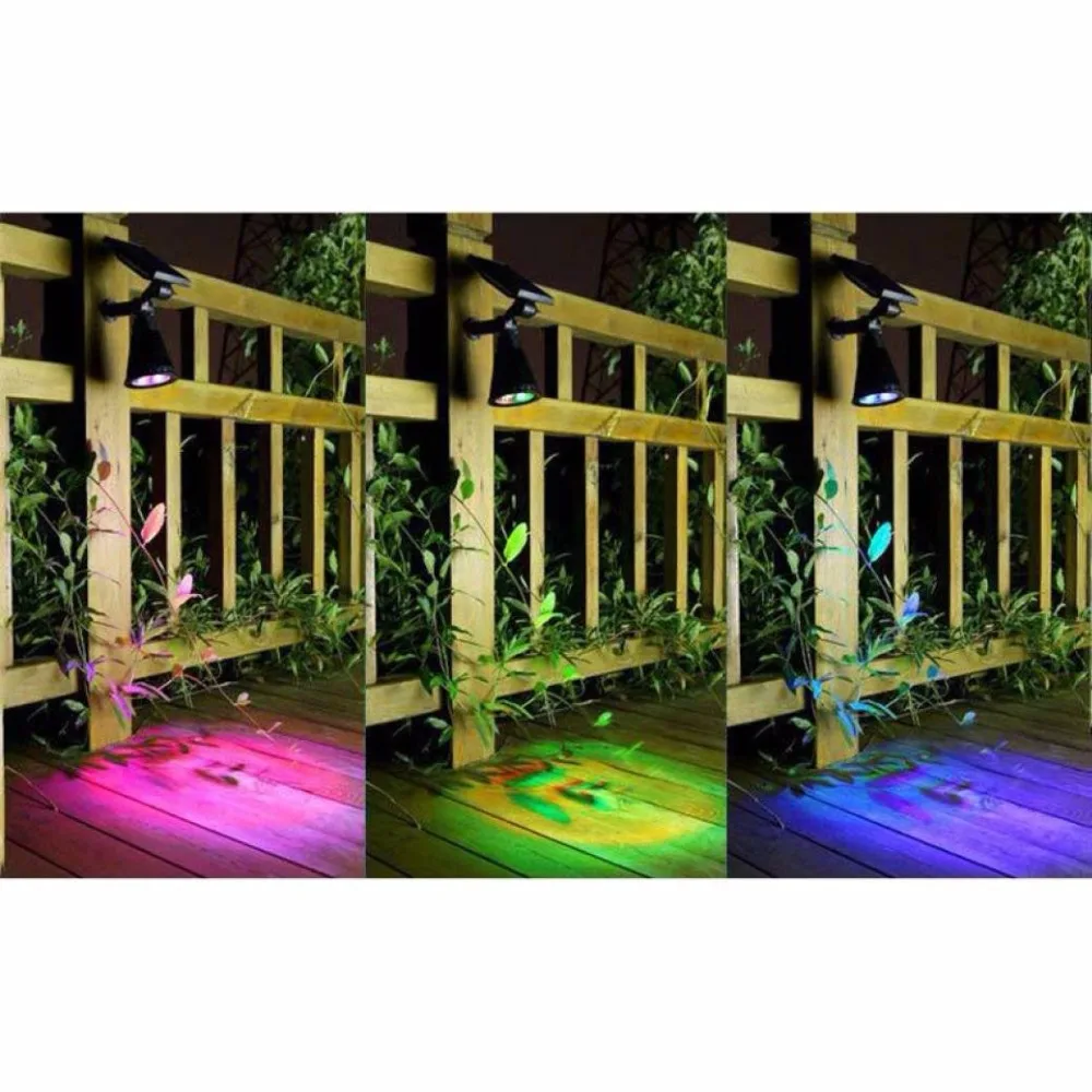 T-SUN 7 светодиодный открытый Цвет меняющуюся ситуацию огни Солнечный свет безопасности для Патио двор сад 4 упак