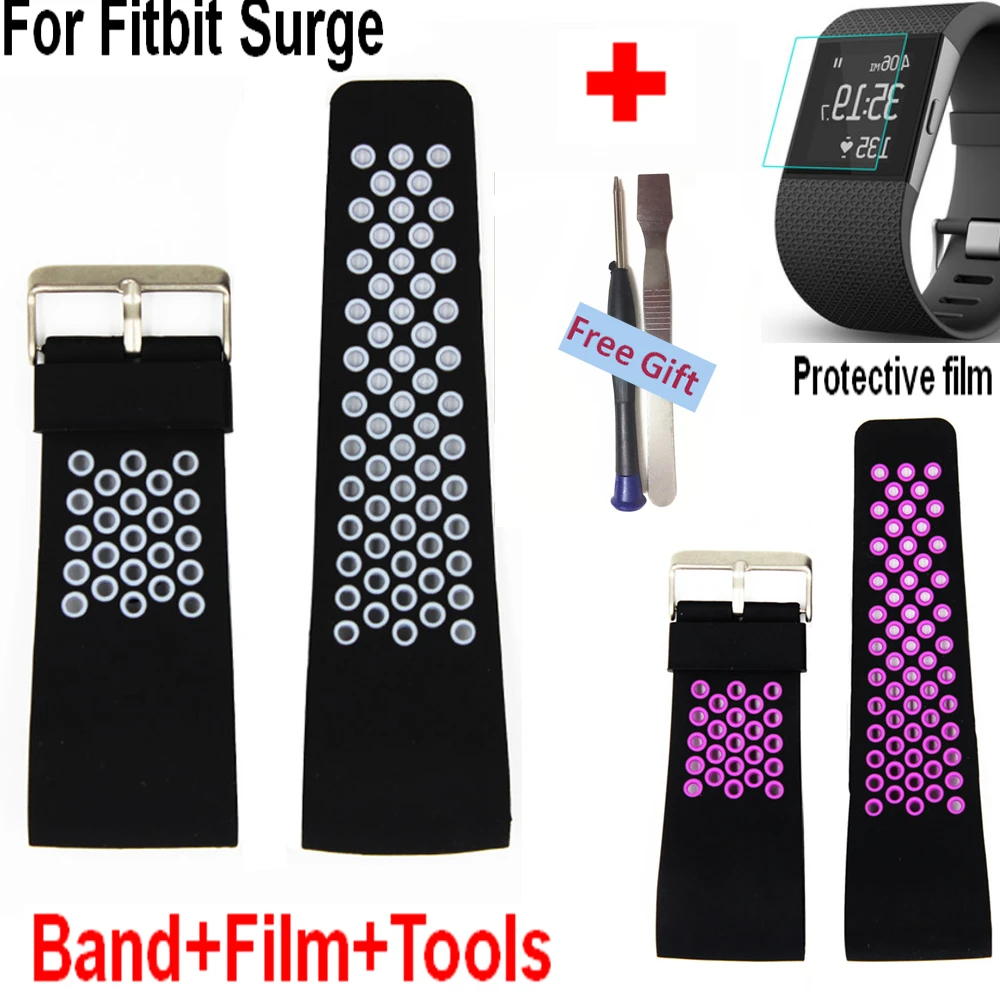 

2 In1 COMLYO TPU Wrist Band for Fitbit Surge Smart Watch bands Replacement Watchband with Protective film for Fitbit Surge Strap