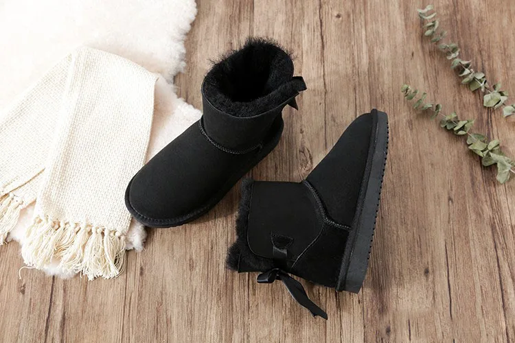 GRWG/высококачественные зимние ботинки из овечьей кожи г. Зимний натуральный мех, водонепроницаемая женская обувь из натуральной шерсти, модная женская обувь