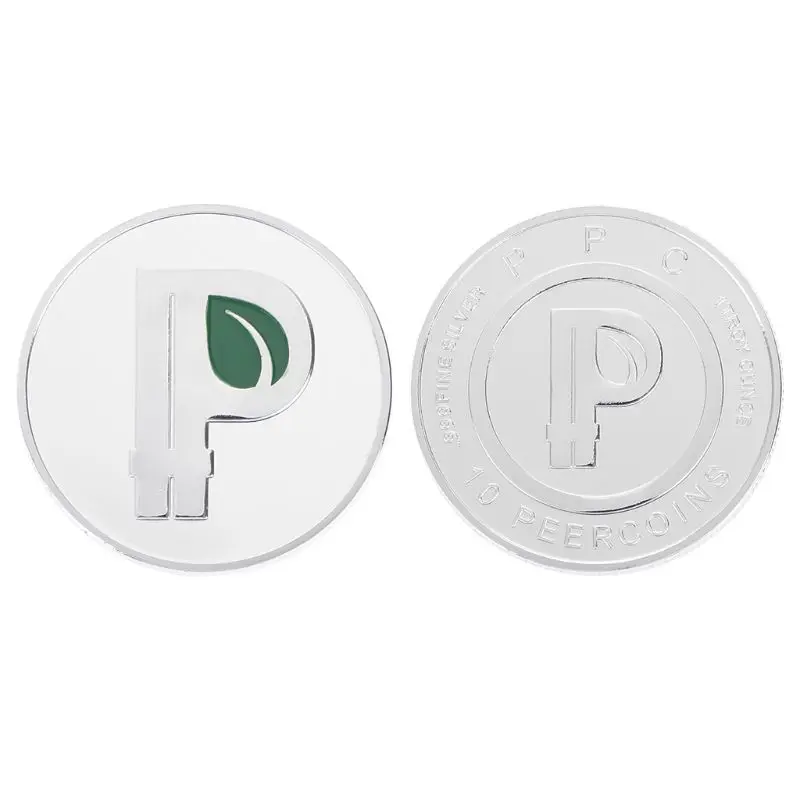 P Письмо Монета зеленые листья BTC надпись специальная Биткоин памятная
