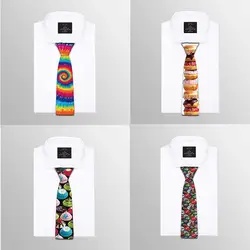 Горячая Модные галстуки для мужчин полиэстер 8 см галстук Повседневный 3D галстуки с принтами вечерние свадебные аксессуары мужские с