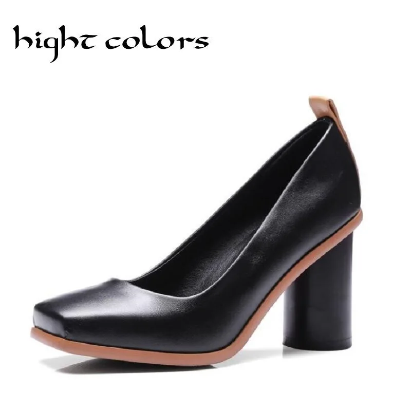 

Plus Size Women Pumps Black White Fashion Square Toe Shallow Mouth High-Heeled Shoes Thick Heels Work Office Lady Women's Shoes