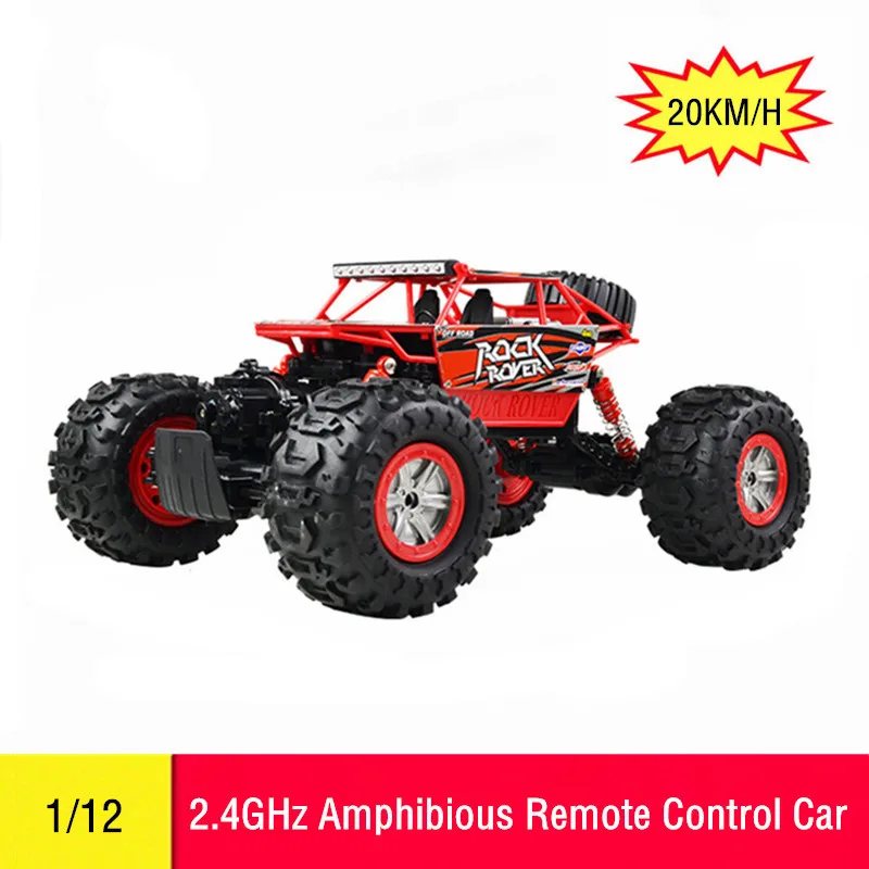 112 RC Car 2.4G 4WD Remote Control Car Water Land Amphibious RC Cars Double Motor Rock Crawler