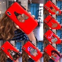 Funny Black Head Girl Phone Case Make Money Not Friends Women For iPhone 11Pro Max X XR XS 8 7 6s Plus Candy Red Silicone Cover
