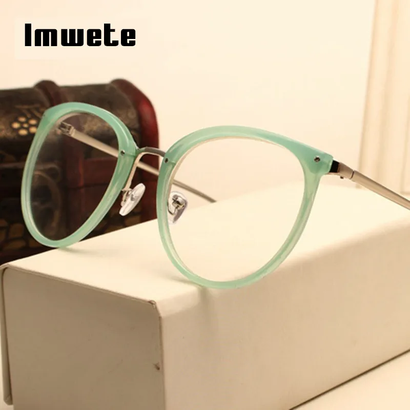 

Imwete Vintage Myopia Eyeglasses Frame Women Transparent Lens Classic Optial Glasses Retro Metal Designer Spectacles Frames