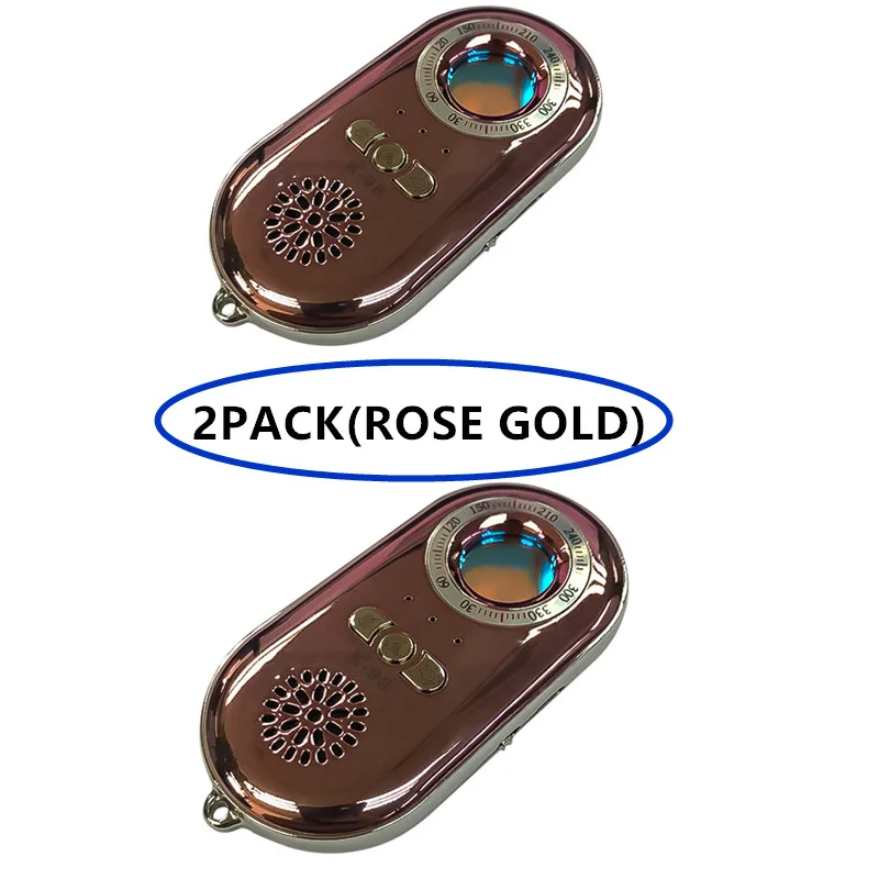

2 Pack Anti-Spy Bug Detector X Mini Wireless Camera Hidden Finder Privacy Protect Security(Rose Gold) K98