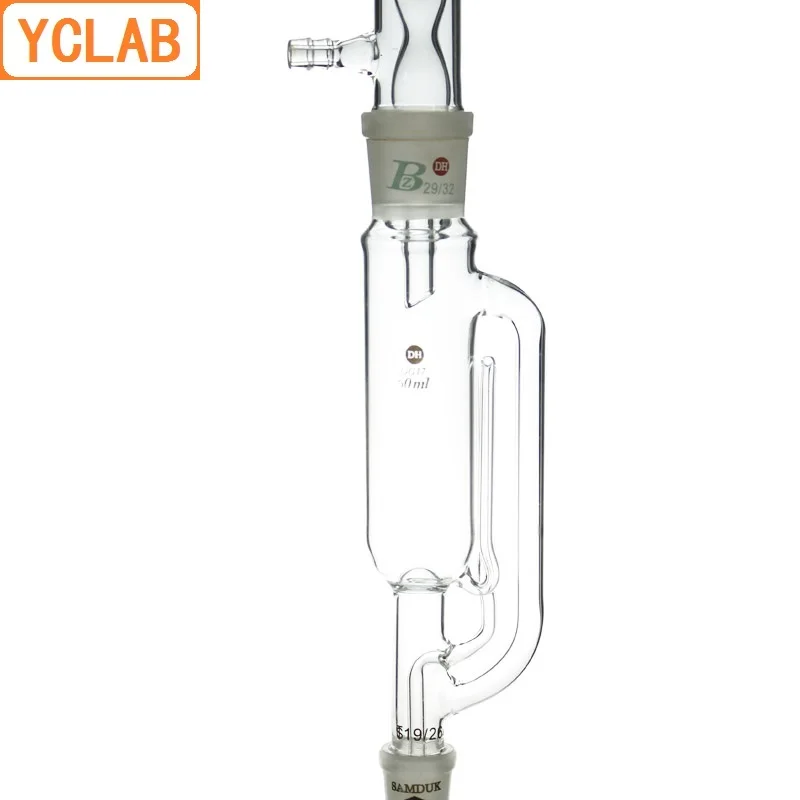 YCLAB 500 мл экстракционное оборудование с выпуклостью конденсатора и измельченное стекло суставов лабораторное химическое оборудование