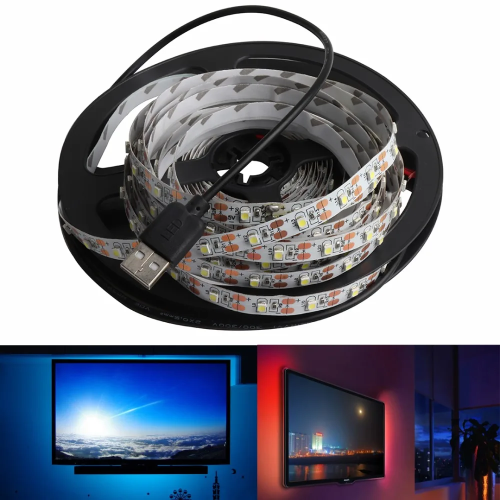 SMD3528 светодиодные ленты 5 В USB полосы света для подсветки ТВ фон ПК корпус лента