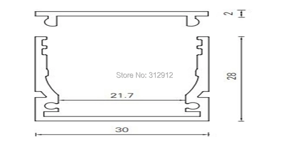 RA-3028; 1 м длинный контур алюминиевого сплава с крышкой ПК; для гибких и жесткие светодиодные ленты; для 21 мм pcba