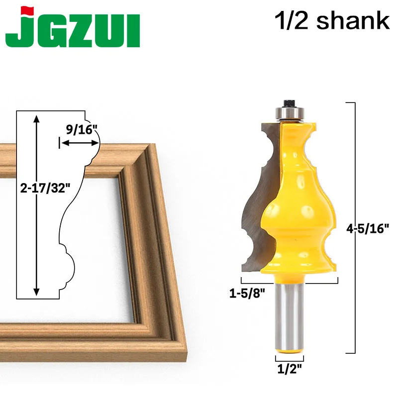 Large Elegant Picture Frame Molding Router Bit 1/2" Shank RCTin