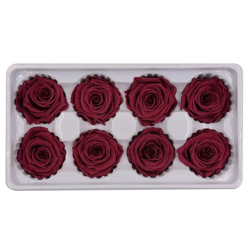 YO CHO 8 шт. сохраненные вечные розы головы в коробке Высокое качество сухие натуральные свежие цветы навсегда Роза год подарок на день Святого Валентина - Цвет: 24