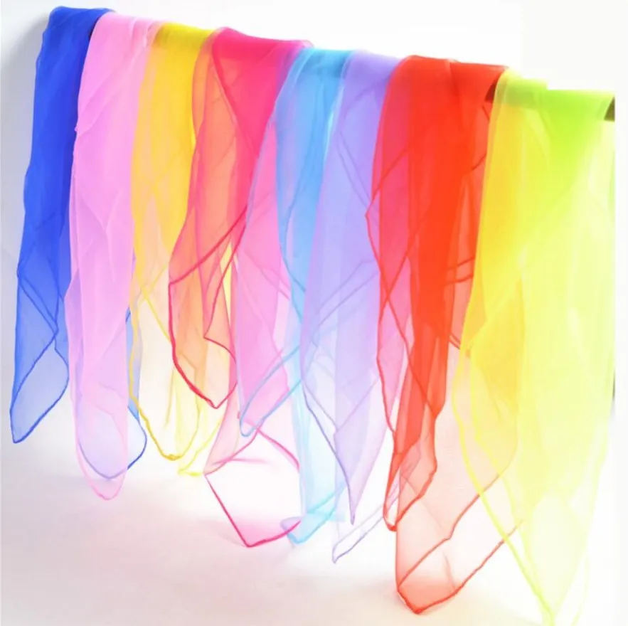 60*60cm Dancing Scarves Fun Magic Show Chiffon Small Square Scarfs for