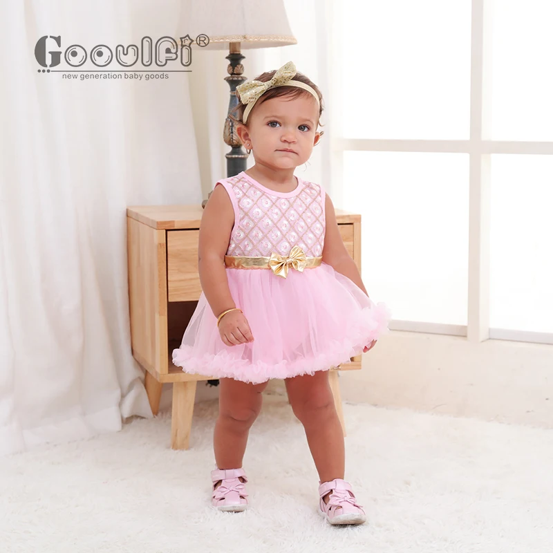 

Gooulfi Baby Girls Infant Dress Summer Kids Party Birthday Outfits 0-18 Months Baby dress pink