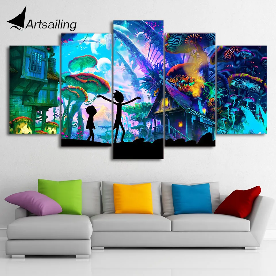 ArtSailing 5 панель холст Художественная печать HD анимационные изображения настенная