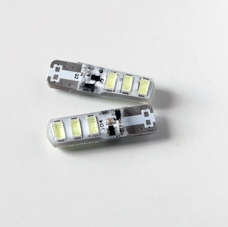 100 шт./лот T10 6SMD W5W 5630 Светодиодный Клин sinicone лампочка Белый high Lumen стробоскопическая вспышка