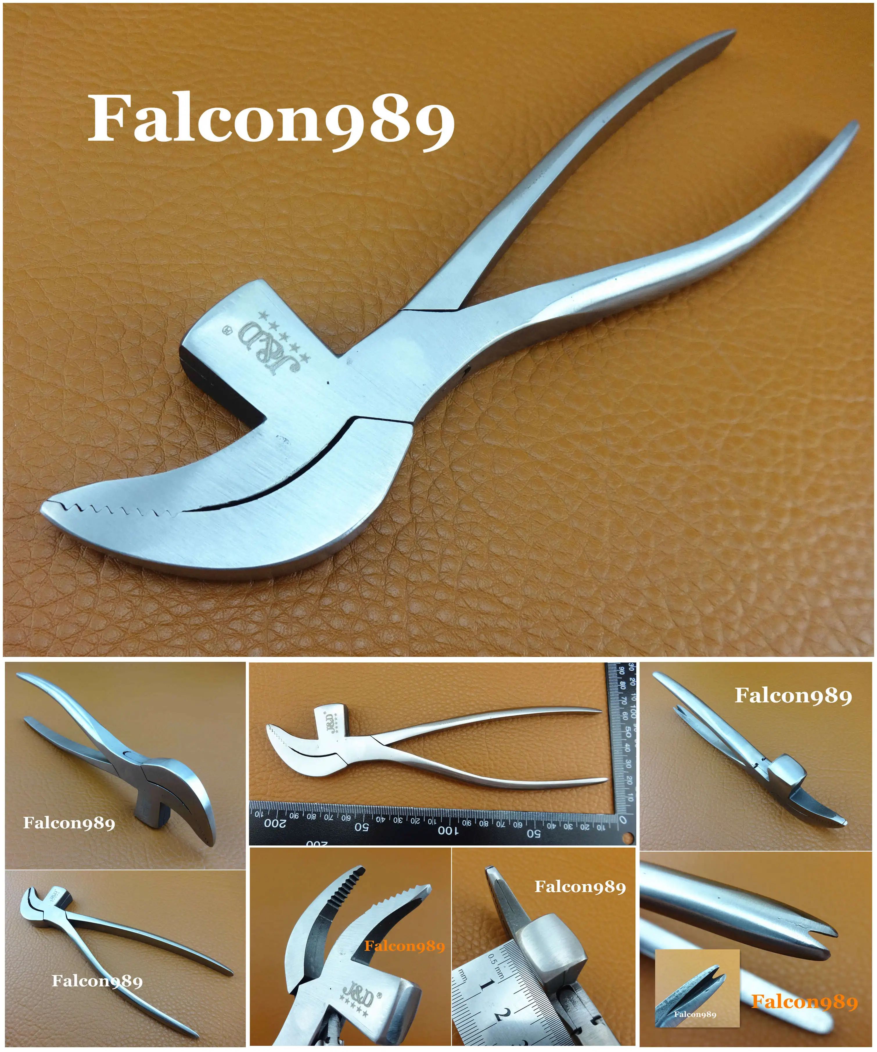

8” Stainless Steel Leather Craft Shoemaker Cobbler Saddlers Pincers Lasting Hammer Pliers Tool Sewing Stitching Carving Stamp