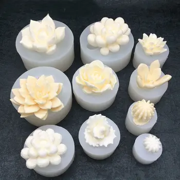 

Succulent Silicone Flower Potting Mould Cake Chocolate Fondant Soap Making Mold Cement Planter Pot Mould DIY Crafts 7 Patterns