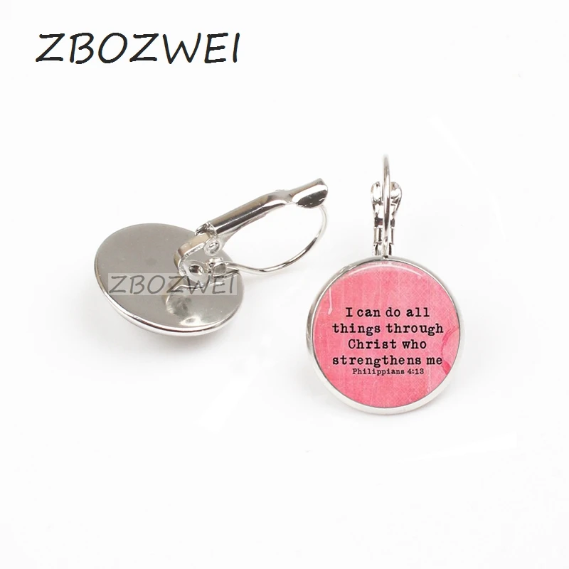 

ZBOZWEI Bible Verse Jewelry Bible earring Philippians 4:13 Bible Verse Inspirational Jewelry Inspirational earring Scripture